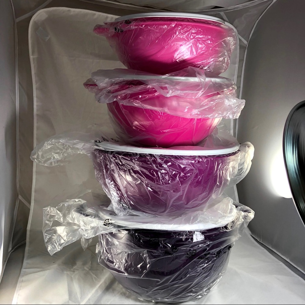 Tupperware Thatsa Bowl Set 4 Purple Vineyard pink